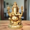 Brass Showpiece Ganesh God Idol Statue - 4.2*3.1*6.2 Inch (BS1724 G)