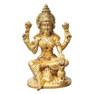 Brass Showpiece Laxmi Ji God Idol Statue - 4*3.5*6.5 Inch (BS1724 L)