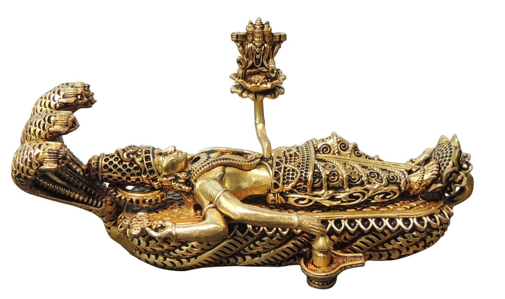 Brass Showpiece Vishnu ji statue with Sheshnaag