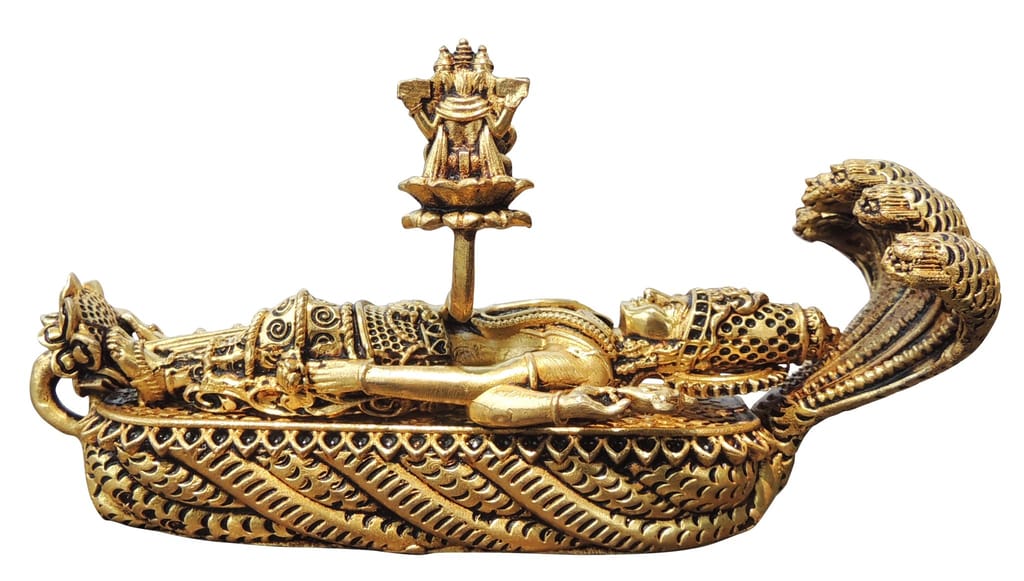 Brass Showpiece Vishnu ji statue with Sheshnaag