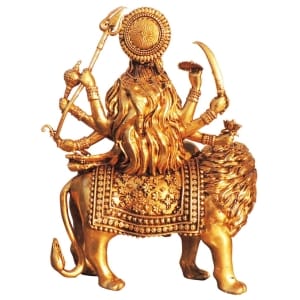 Brass Showpiece Durga Ji God Idol Statue 3.5 x 3.5 x 6.5 Inch