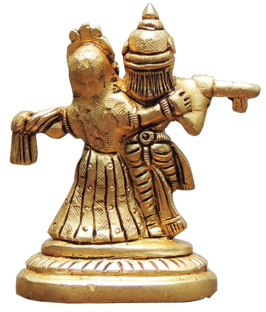 Brass Showpiece Radha Krishna God Idol Statue - 2.5*1.5*3.2Inch (BS1739 B) - Image 2
