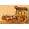 Brass Showpiece Decorative Bull Cart - 10 Inch width