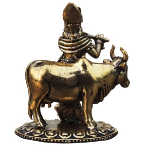 Brass Showpiece Cow Krishna Statue - 2.5*1.6*3 Inch (BS1753 C)