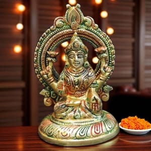 Brass Showpiece Laxmi Ji God Idol Statue - 3.6*3*5.5 Inch (BS1766 L)