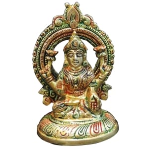 Brass Showpiece Laxmi Ji God Idol Statue - 3.6*3*5.5 Inch (BS1766 L)