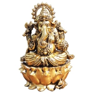 Brass Showpiece Ganesh Ji God Idol Statue - 5*4.5*7.5 Inch (BS1773 G)
