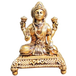 Brass Laxmi Ji God Idol Statue - 2x2x2.6 Inch Brass Figurine