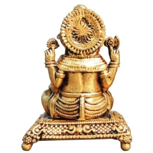 Brass Showpiece Ganesh Ji God Idol Statue - 2*2*2.5 Inch (BS1775 G)