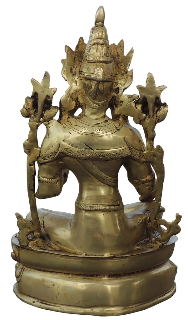Brass Showpiece Tara Devi Sitting God Idol Statue 12 Inch