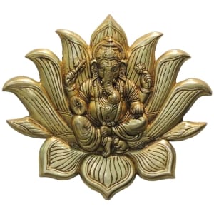 Brass Ganesh God Idol Statue - 10.5 Inch Height, 1 Inch Depth, 2 KG Weight