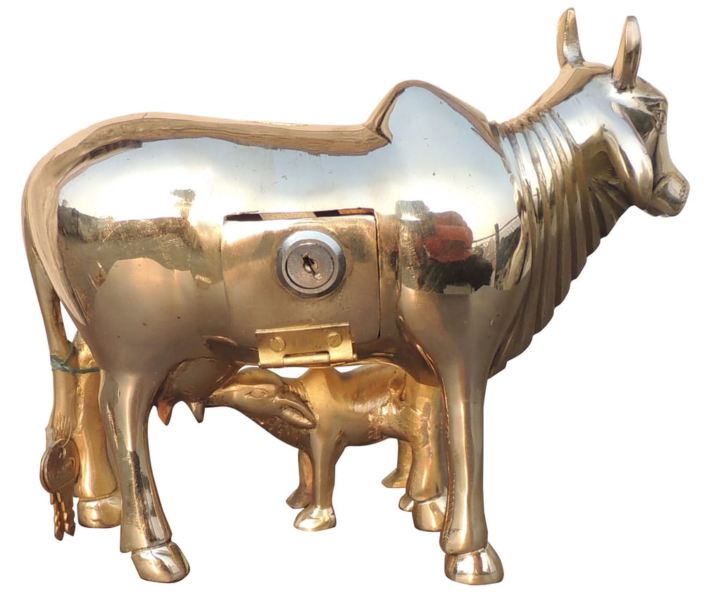 Brass Showpiece Cow & Calf decorative statue