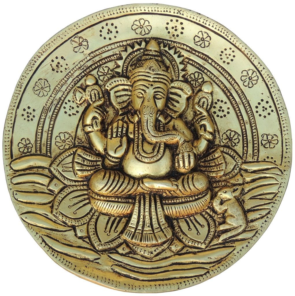 Brass Showpiece Wall Hanging Ganesh Ji God Idol Statue - 7.2*1*7.2 Inch (BS1795 E) - Image 2