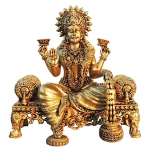Brass Laxmi Ji God Idol Statue - 5.5 x 3 x 5.7 Inch