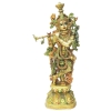 Brass Showpiece Krishna God Idol Statue - 15*9*36 Inch (BS1815 K)