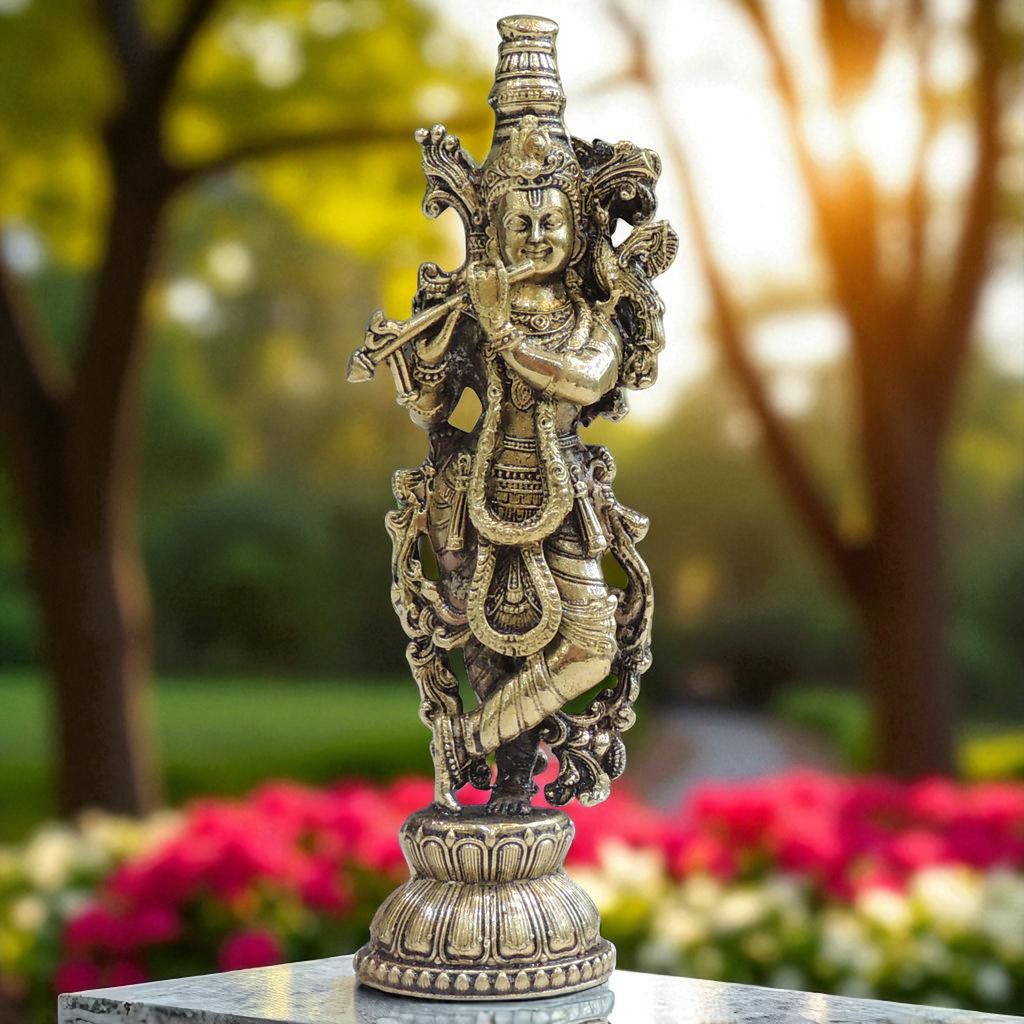 Brass Showpiece Krishna God Idol Statue - 2*1.2*6 Inch (BS1816 K)
