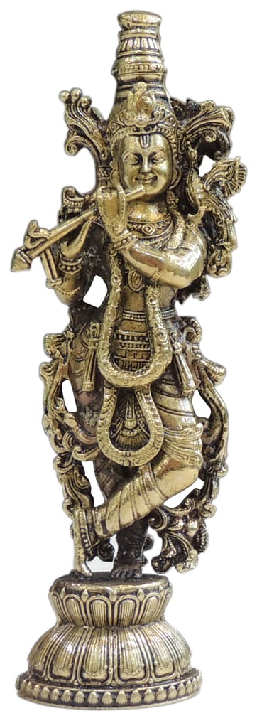 Brass Showpiece Krishna God Idol Statue - 2*1.2*6 Inch (BS1816 K) - Image 2