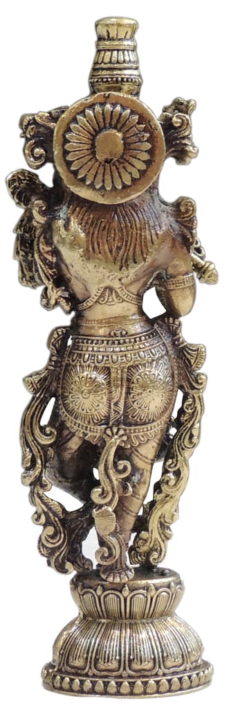 Brass Showpiece Krishna God Idol Statue - 2*1.2*6 Inch (BS1816 K) - Image 3