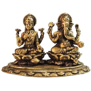 Brass Showpiece Ganesh Laxmi God Idol Statue - 3.2*2*2 Inch (BS1820 D)