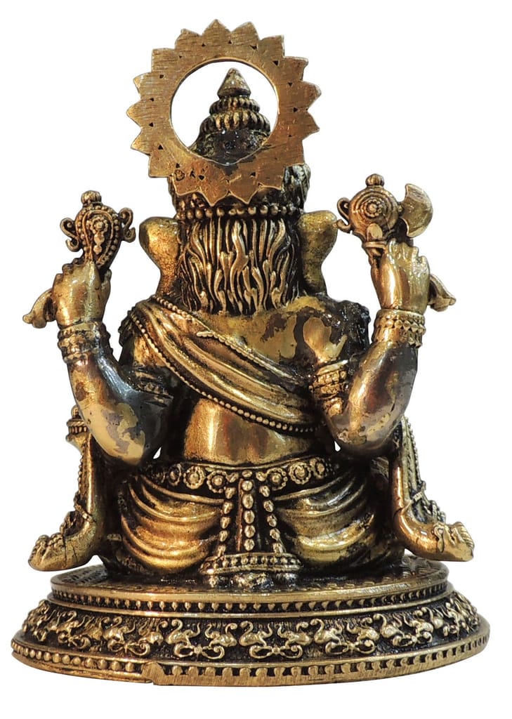 Brass Showpiece Ganesh Ji God Idol Statue - 4*3.5*5.5 Inch (BS1829 G) - Image 2