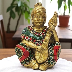 Brass Showpiece Male Musical Statue - decorative home accent