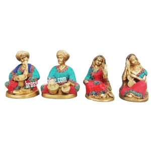 Brass Showpiece Rajasthani Musical Set decorative statue