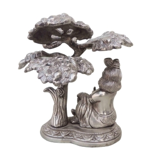 Tree Makhan Krishna Silver Antique Finish - 5.4*5.3*5.3 Inch (BS206 B)