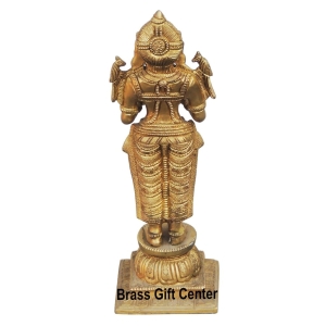 Brass Deep Lady Statue - 3.5 x 3.7 x 10.3 Inch, 1.55 Kg Weight