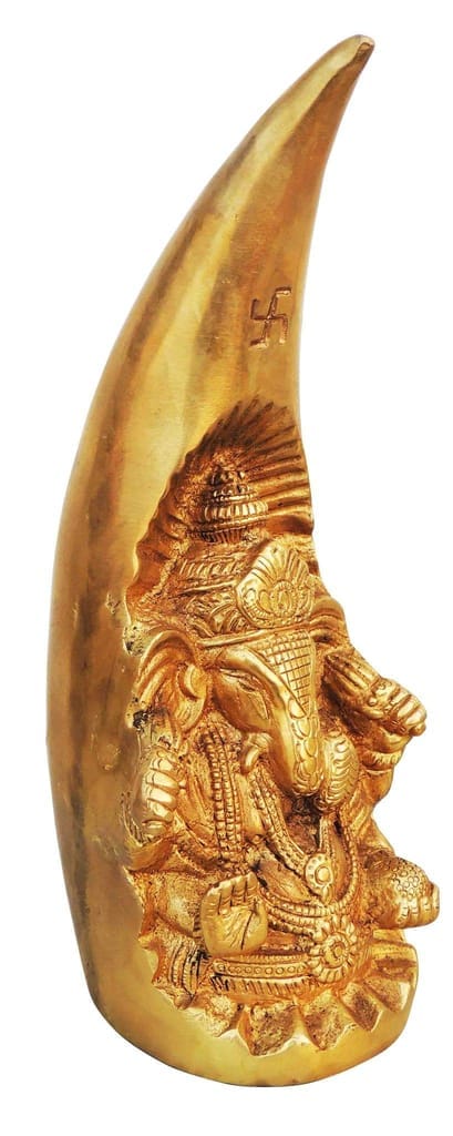 Brass Showpiece Teeth Ganesh, Dant Ganesh God Idol Statue - 3.3*3.5*8.4 Inch (BS247) - Image 2