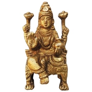 Brass Laxmi Ji God Idol Statue - 1.4 x 1.4 x 2.7 Inch