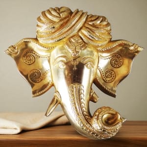 Ganesh Face SF small brass statue