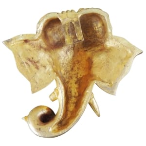 Ganesh Face SF Small Brass Idol 6x1x6.5 Inches Decorative Piece