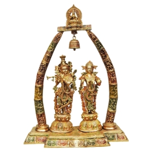 Brass Showpiece Radha Krishna Darbar decorative idol