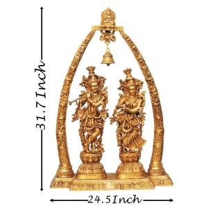 Brass Showpiece Darbar Radha Krishna God Idol Statue - 24.5*9.8*31.7 Inch (BS301 E)