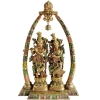 Brass Showpiece Radha Krishna Darbar decorative idol