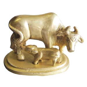Brass Showpiece Cow Statue - 3*2*2.5 inch (BS391 X)