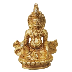 Brass Kuber Ji God Idol Statue 3 x 1.5 x 4.2 Inch Brass Home Decor
