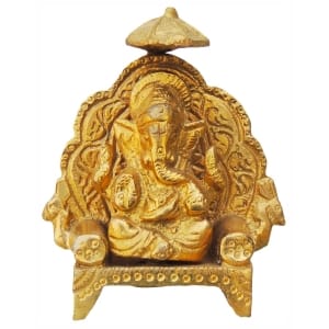 Brass Showpiece Ganesh Ji with Chatri God Idol Statue - 2.5*1*3 inch (BS415)