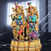 Brass Showpiece Radha Krishna big stone idol