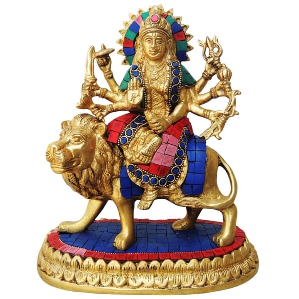 Brass Showpiece Durga Ji God Idol Statue - 8*4.5*9 inch (BS440)