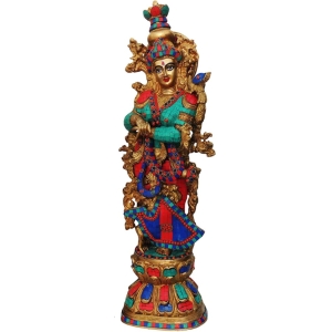 Brass Showpiece Radha Ji Statue - 11*6.5*28.8 Inch (BS467 R)