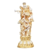 Brass Showpiece Krishna In Two Tone Finish Statue - 7.5*4.5*17.5 Inch (BS473 B)
