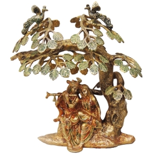 Brass Showpiece Tree Radha Krishna idol statue decorative item