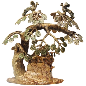 Brass Radha Krishna Idol Statue Tree Design 14x9.5x14 Inch