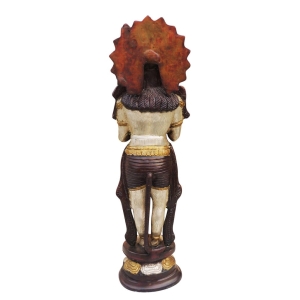Brass Hanuman Ji Statue - 5 Inch Width, 4 Inch Depth, 17 Inch Height