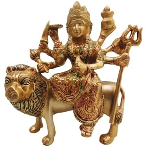 Brass Showpiece Durga Ji God Idol Statue - 5.5*2.5*6 inch (BS491 B)
