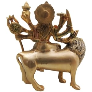 Brass Showpiece Durga Ji God Idol Statue - 5.5*2.5*6 inch (BS491 B)