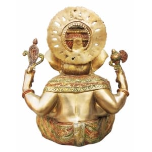 Brass Showpiece Ganesh Ji Colour God Idol Statue - 14*9.5*18 inch (BS492 A)