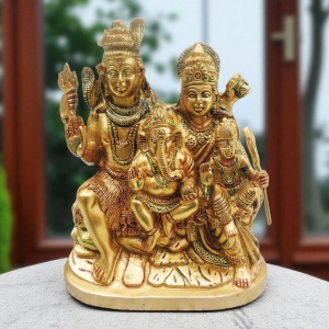 Brass Showpiece Shiv Parivar Colour Idol Statue decorative item