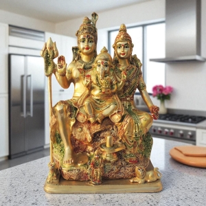 Brass Showpiece Shiv Parivar Statue - brass material